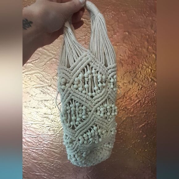 Zara Woven Macrame Bucket Bag - Picture 2 of 14